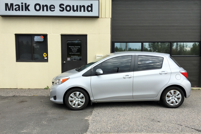 Toyota 2012 Yaris with professional window tint in North Bay